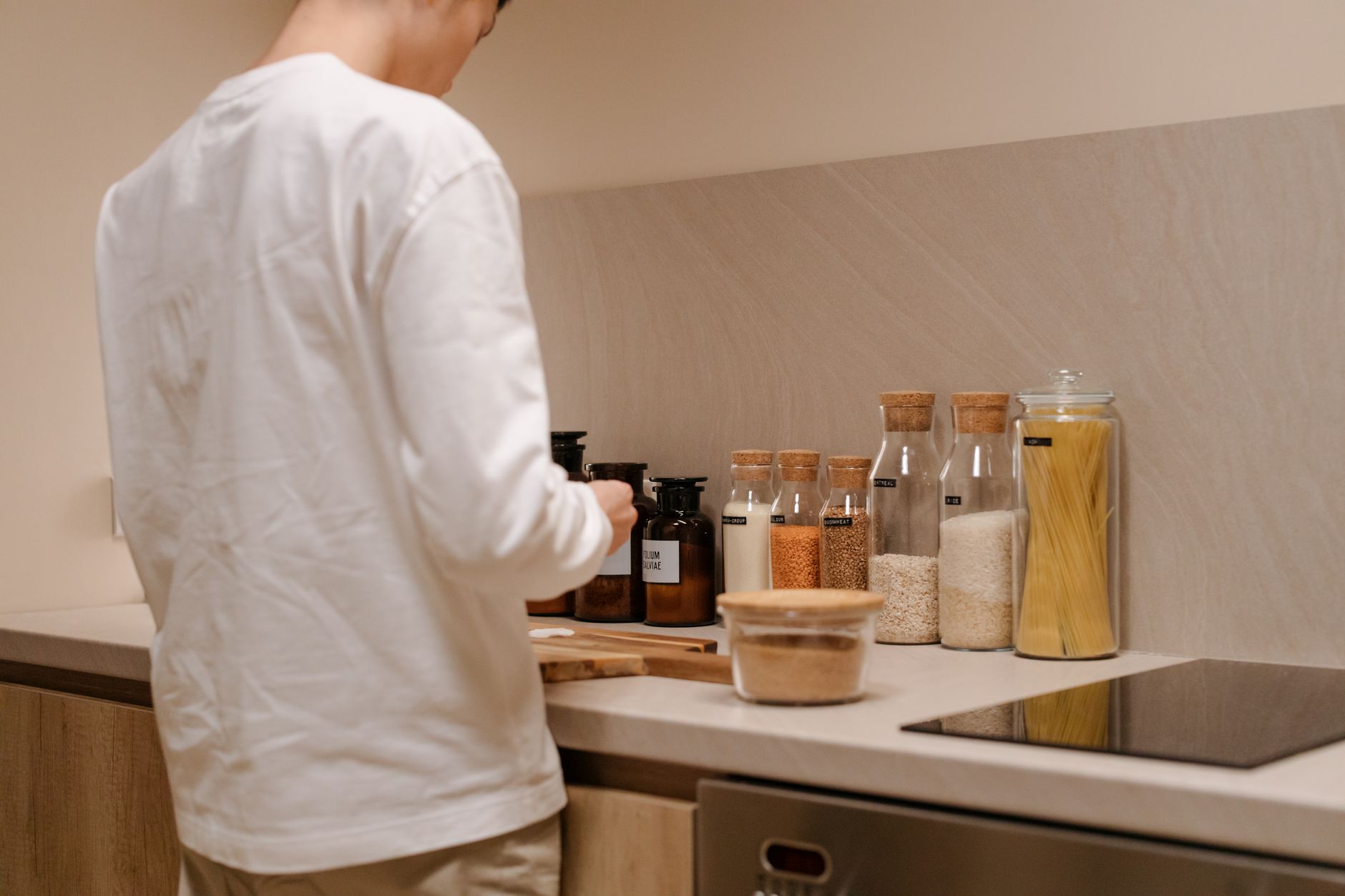 Organized kitchen with neatly arranged tools